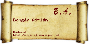 Bongár Adrián névjegykártya
